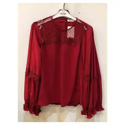 شومیز زنانه ترک یقه دانتل 804 | جزیره فیروزی