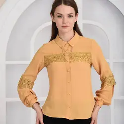 شومیز زنانه جدید ترک رنگ کرم 56543 | جزیره فیروزی