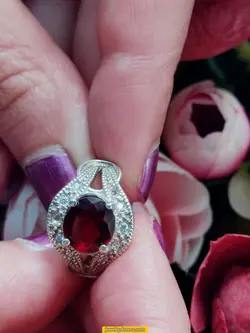 انگشتر گارنت نقره925عیار4.6گرم کد R117