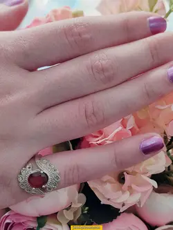 انگشتر گارنت نقره925عیار4.9 گرم کد R101