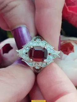 انگشتر گارنت نقره 925 عیار4.7 گرم کد R99