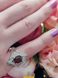 انگشتر گارنت نقره 925 عیار4.7 گرم کد R99