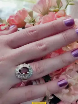 انگشتر گارنت نقره925 عیار6.5 گرم کد R96