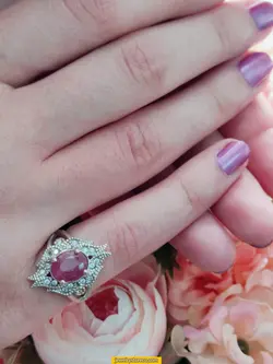 انگشتریاقوت نقره925عیار4.8گرم کد R88