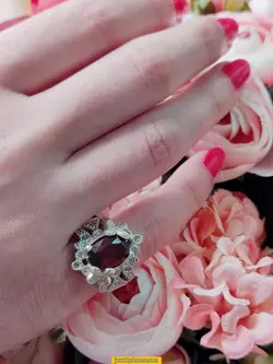 انگشتر گارنت نقره925عیار8.8گرم کد R82