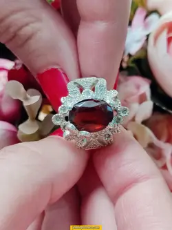 انگشتر گارنت نقره925عیار8.8گرم کد R82