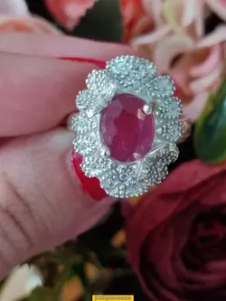 انگشتر یاقوت سرخ نقره925عیار8.0 گرم کدR75