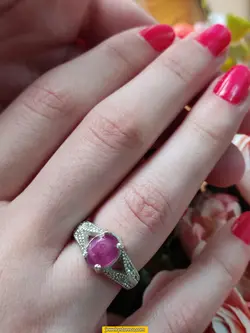 انگشتر یاقوت سرخ نقره925عیار6.1 گرم کدR74