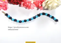 دستبند خوشرنگ چشم گربه17/5  گرم کد D110