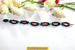 دستبند فاخر یاقوت سیلان طرح دل آرا 65 قیراط کد D20