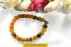 دستبند زیبای جید طرح غزل 17 گرم کد D51