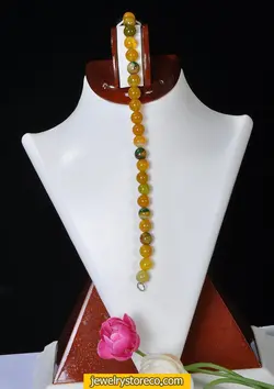 دستبند زیبای جید طرح غزل 17 گرم کد D51