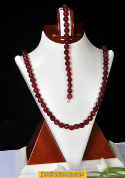 نیم ست عقیق آلبالویی بسیارزیبا68 گرم