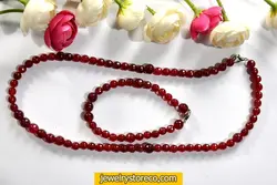 نیم ست عقیق آلبالویی بسیارزیبا68 گرم