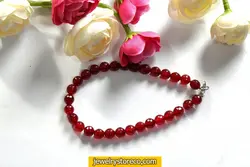 دستبند عقیق زیبا  البالویی 18 گرم  کد D41