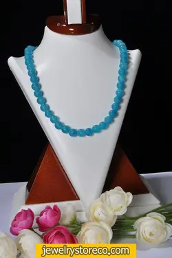 گردنبند جید آبی خوشرنگ اصیل 38 گرم کد G35