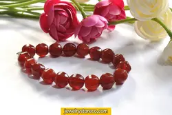 دستبند عقیق طرح دلبر بسیار جذاب28 گرم  کد D59