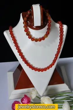 نیم ست عقیق سرخ زیبا52 گرم کدNS75