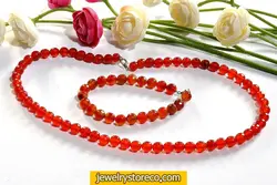 نیم ست عقیق سرخ زیبا52 گرم کدNS75