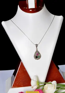 گردنبند یاقوت و زمرد نقره925 عیار6.24 گرم کدG45