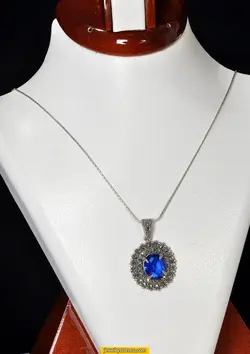 گردنبند یاقوت نقره 925عیار6.97 گرم کد G46