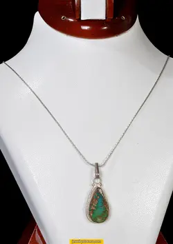 گردنبند نقره فیروزه5.10 گرم کد G42