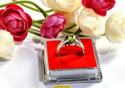 انگشتر زبرجد نقره 925 عیار 7.47 گرم کد R23