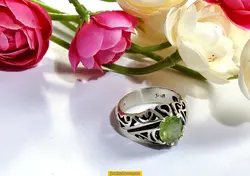 انگشتر زبرجد نقره 925 عیار9.66 گرم کد R24