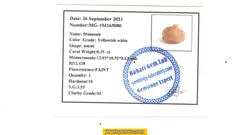 الماس طبیعی خوشرنگ8.34 قیراط