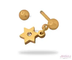پیرسینگ گوش مدل ستاره آویزی کد ew0014