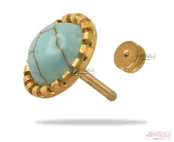 پیرسینگ گوش مدل سنگ فیروزه کد ew0019