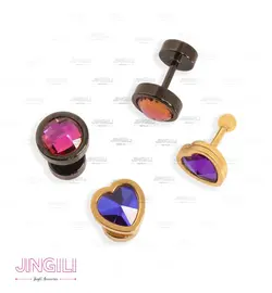 پیرسینگ گوش مدل قلب و دایره کد ew004