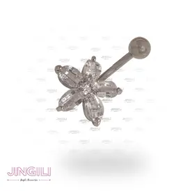 پیرسینگ ناف مدل ستاره نقره ای کد uw004