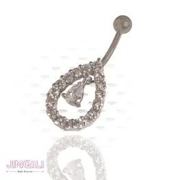 پیرسینگ ناف مدل قطره نقره ای کد uw006