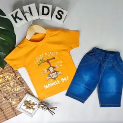 تیشرت شلوارک مانکی شیطون کدJK1218