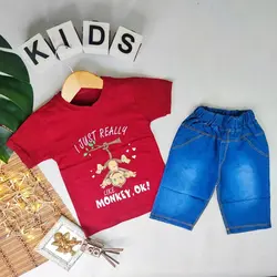 تیشرت شلوارک مانکی شیطون کدJK1218