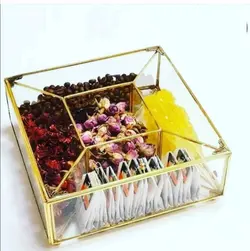 باکس شیشه ای 5 خانه تی بگ و تنقلات