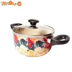 سرویس قابلمه گرانیتی هفت پارچه جی ان جی گلدار گرد