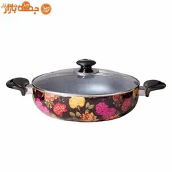 سرویس قابلمه گرانیتی هفت پارچه جی ان جی گلدار گرد