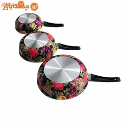 ماهیتابه سه تایی تک دسته گلدار