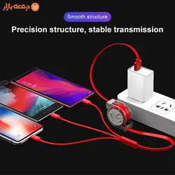 کابل شارژر قرقره ای سه سر