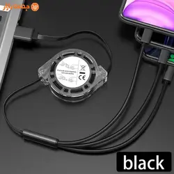 کابل شارژر قرقره ای سه سر