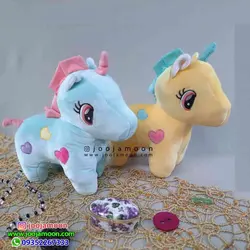 عروسک اسب تک شاخ با طرح قلب - فروشگاه اینترنتی عروسک و اسباب بازی جوجمون