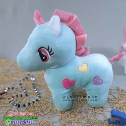 عروسک اسب تک شاخ با طرح قلب - فروشگاه اینترنتی عروسک و اسباب بازی جوجمون