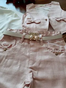 کد 3-197  ست 4 تیکه دخترونه (شومیز و ژیله و شلوار و کمربند)