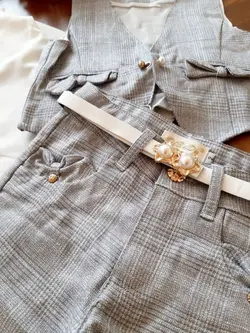 کد 3-197  ست 4 تیکه دخترونه (شومیز و ژیله و شلوار و کمربند)