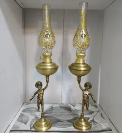 کد 6-427 چراغ نفتی جفتی طرح پرنسس