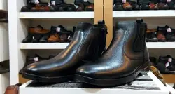 کد 1-214  کفش مردانه نیم بوت زیپدار-رویه چرم طبیعی گاوی اصل