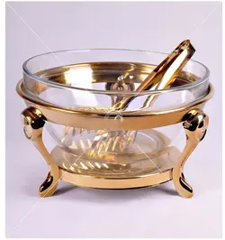 کد 5-171   سوفله‌خوری سالاد استیل حلقه نگین طلایی