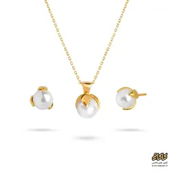 نیم ست مروارید طرح گل
